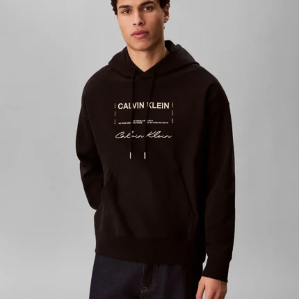 Calvin Klein - Crni muški duks sa kapuljačom