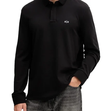 Armani Exchange - Crna muška polo majica sa dugim rukavima