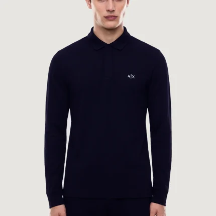 Armani Exchange - Teget muška polo majica sa dugim rukavima